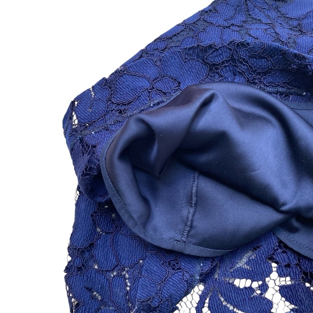 ERIN Erin Fetherston Navy Lace Halter Swing Dress Cocktail A-Line - Picture 13 of 13